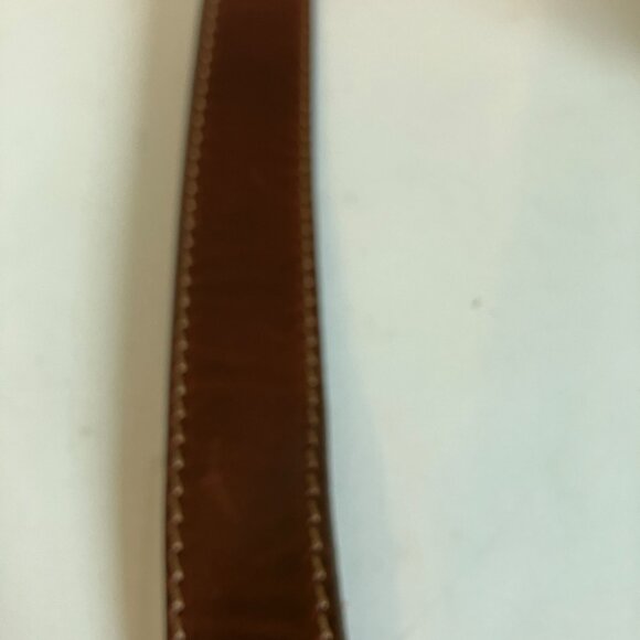 Duluth Belt Dark Brown Leather Brass Buckle Cowboy Stitched 90013 Size 40. - Picture 5 of 14